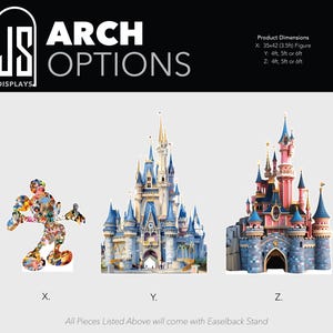 Cinderella castle iconic Mickey Mouse birthday bridal baby shower photo props themed arch backdrop photo wall sign decor display bild 3