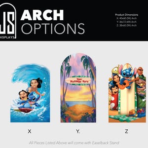Lilo and Stitch cartoon movie version luau Hawaiian beach themed arch backdrop party photo wall sign decor display image 3