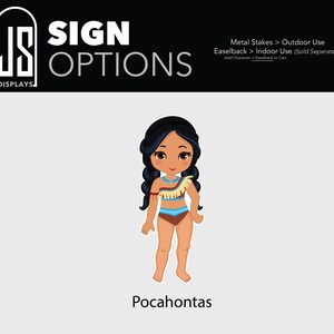 Princesas de playa de verano, niños, bebés, Disney, Cenicienta, Rapunzel, Ariel, Elsa, Anna, Tiana, Moana, accesorios, letrero de fiesta, decoración de jardín, recortes imagen 14