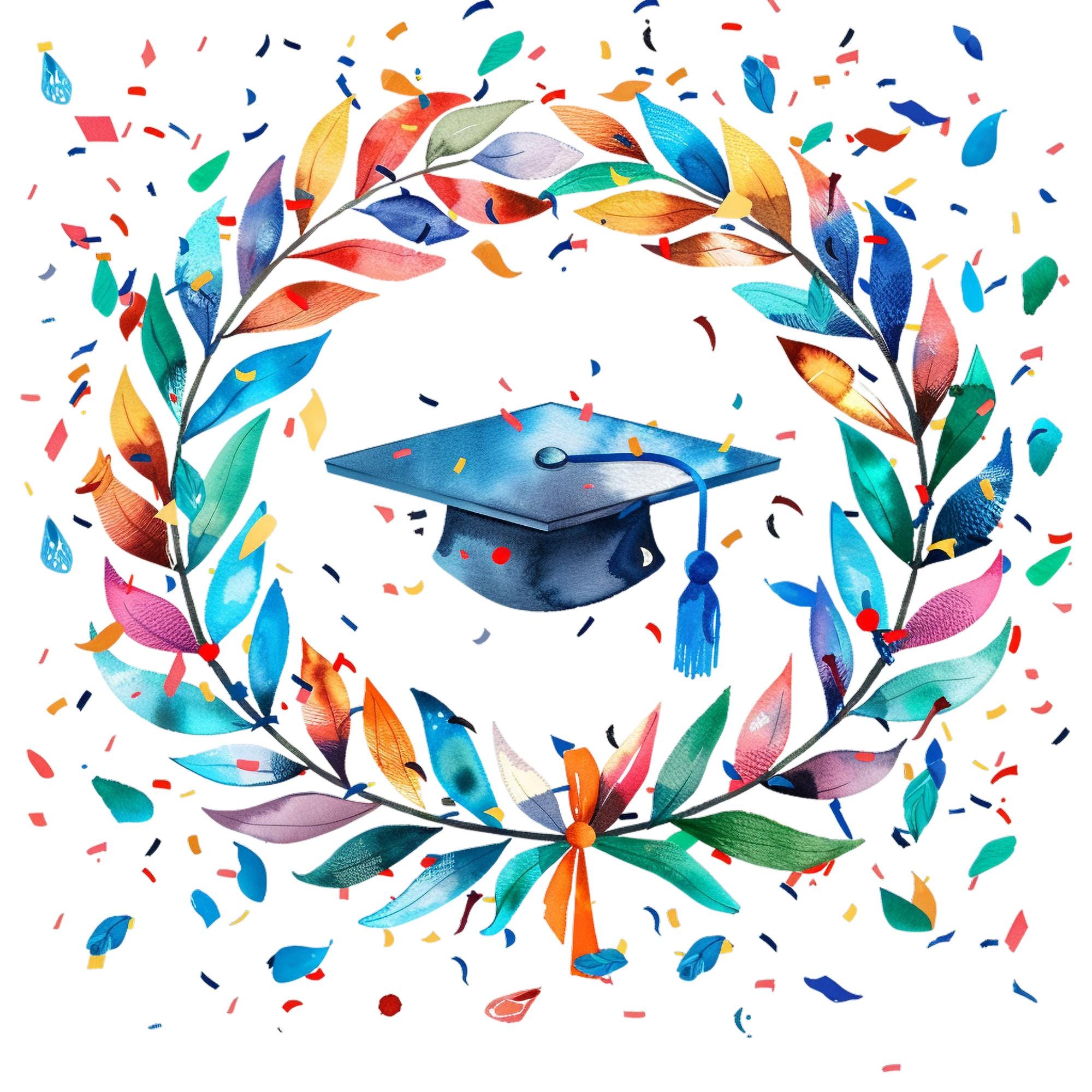 Graduation Clipart Bundle 112 PNG Watercolor Grad Cap Diploma Ceremony ...