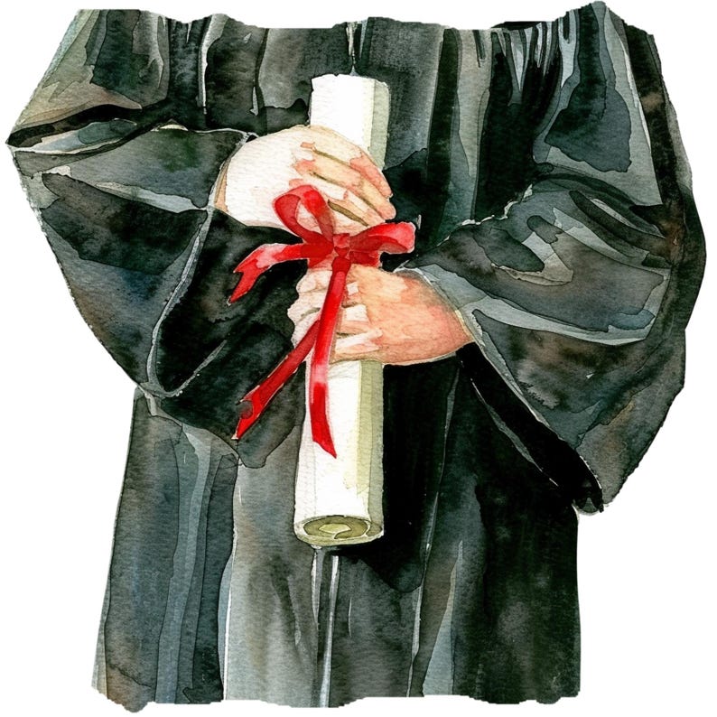Graduation Clipart Bundle 112 PNG Watercolor Grad Cap Diploma Ceremony ...