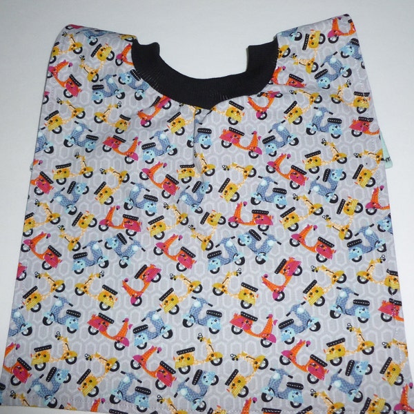 Scooters pullover bib for babies, toddlers and special needs children; bibs with no strings or snaps; baby gift; gift for toddlers