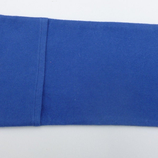 Royal blue flannel ice bag or ice pack cover; washable ice bag cover; reusable ice bag cover; easy way to apply ice to an injury