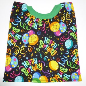 Happy birthday pullover bib for babies, toddlers, or special needs children; baby gift; gift for toddlers; bibs with no strings or snaps