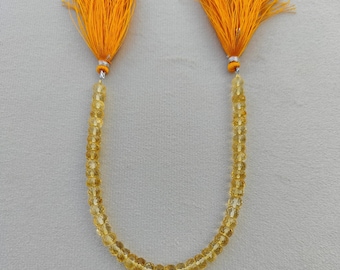 Natural Citrine Beads: Faceted Rondelle Gemstone 8 Inch Strand 6 MM November Birthstone