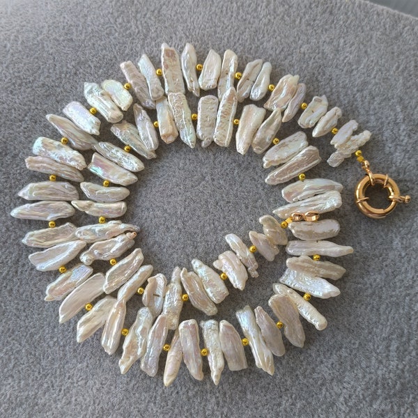 Biwa Pearl Necklace - Etsy