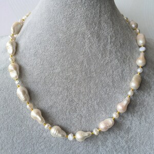 Baroque Pearl Necklace: White Flameball Freshwater Pearl Jewelry