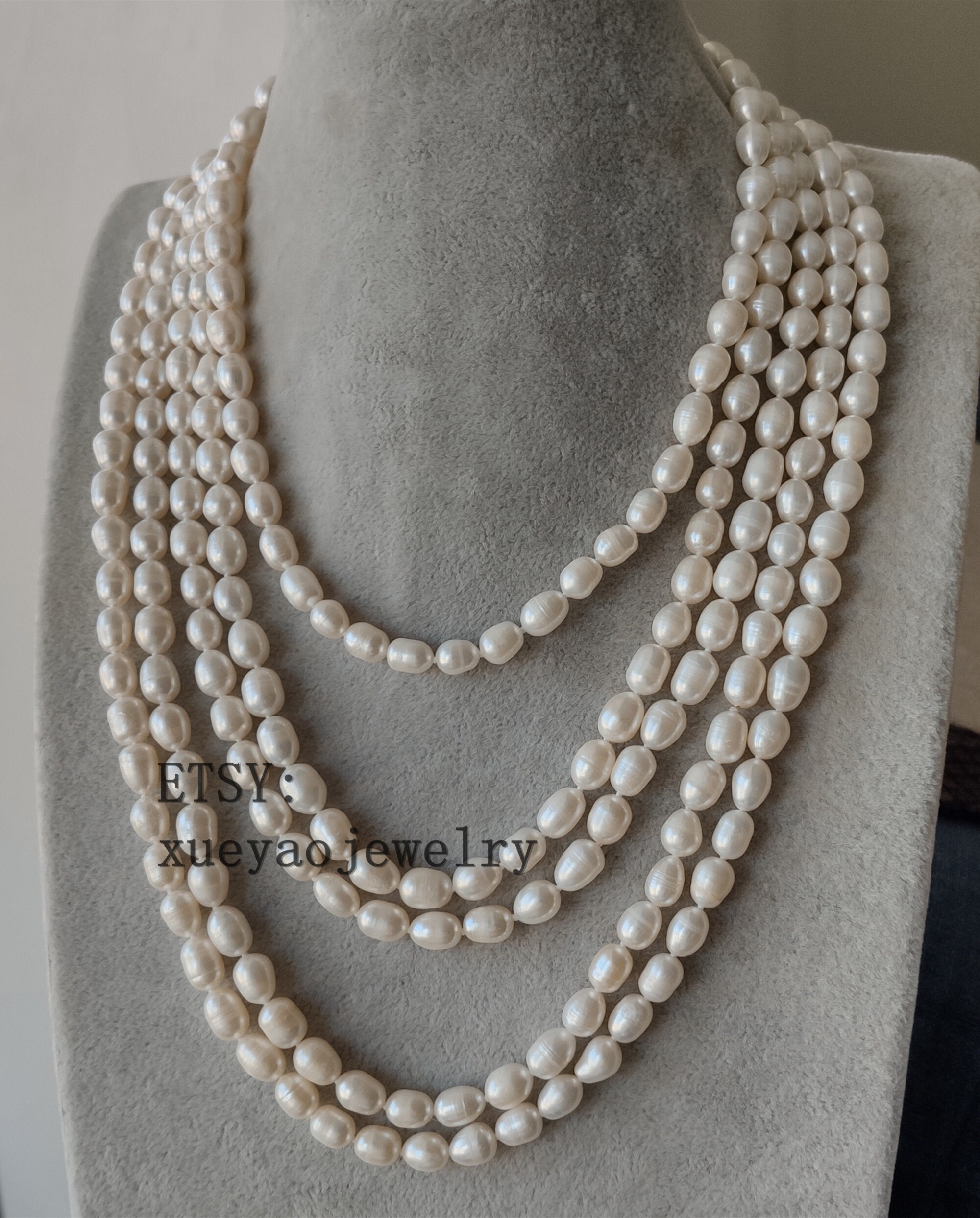 ネックレス・ペンダント AMBIENT 8mm PEARL NECKLACE 8.0-8.5mm White Freshwater Pearl Necklace - AAAA Quality