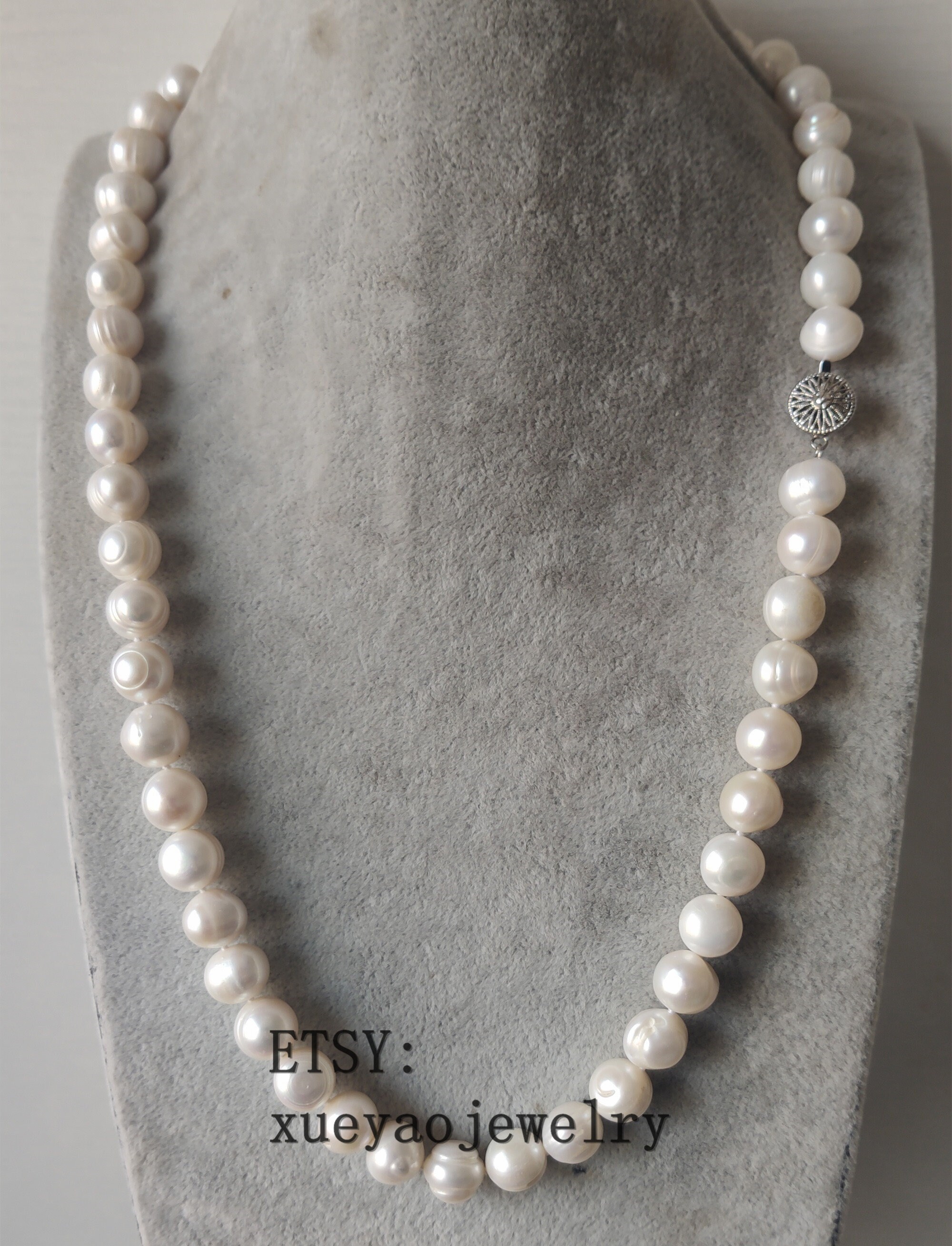 Freshwater Pearl Necklace, Big 11-11.5 Mm White Pearl