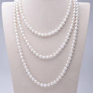 Collana lunga con perle di conchiglia bianche/rosa/gialle da 8 mm