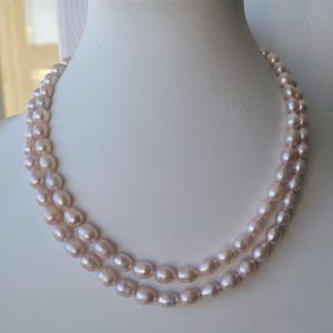 Lavender Freshwater Pearl Necklace: Double Row Cultured Pearls, 20 inches