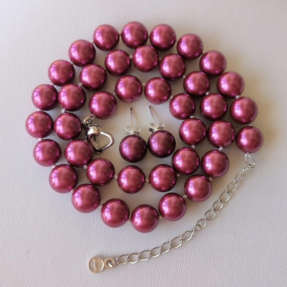 Collana E Orecchini Multicolore Set Collana E Orecchini Perline Rotonde Multicolore - Perle Di Conchiglia, Placcato Argento, 18 Pollici Anastasia Necklace