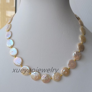 Big Baroque Pearl Necklace: 15*17mm Pink Pearl Jewelry