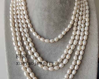 Collana lunga MILUNA Perle e oro bianco - 80 cm - Ref. PCL4246V2 - Frara Preziosi