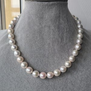Edison Pearl Necklace, 10.8-11.8 mm white pearl necklace,near round