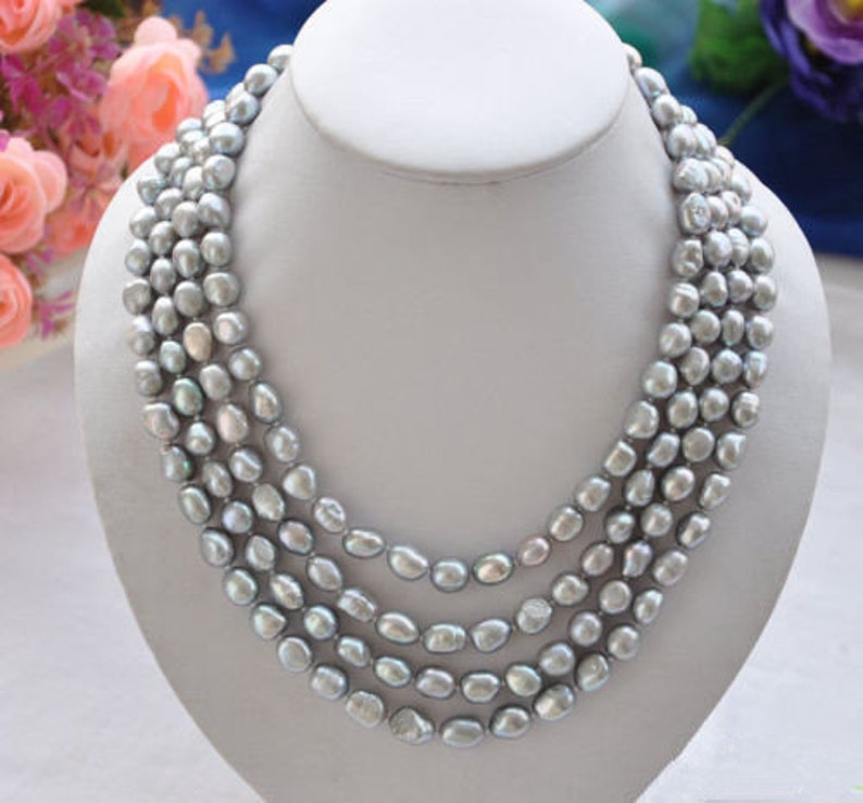 18-21" 5-7mm White 4Row Freshwater Pearl Necklace Strand Jewelry 18-21" 5-7mm White 4Row Freshwater Pearl Necklace Strand Jewelry