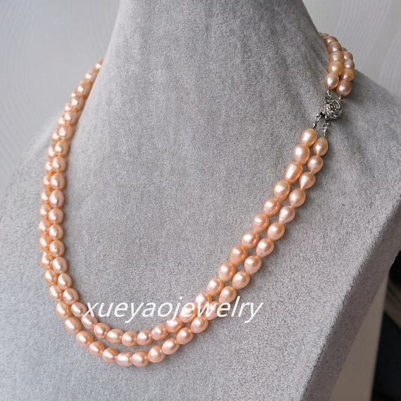 Collana Di Perle Akoya Di Colore Unico, 18"/48 Cm, Champagne