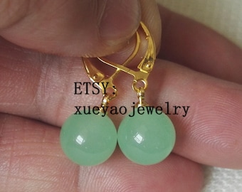 10mm Jade Earrings: Pink, Blue, Orange, Lavender, Green
