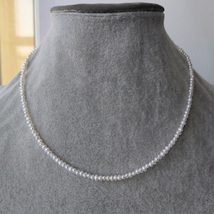 Süßwasserperle Choker Halskette: 925er Silberverschluss, strahlend weiß