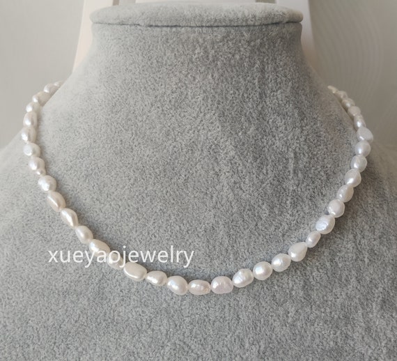 Collana di Perle Fabio Ferro Naturali Bianche Barocche Acqua Dolce 7/9