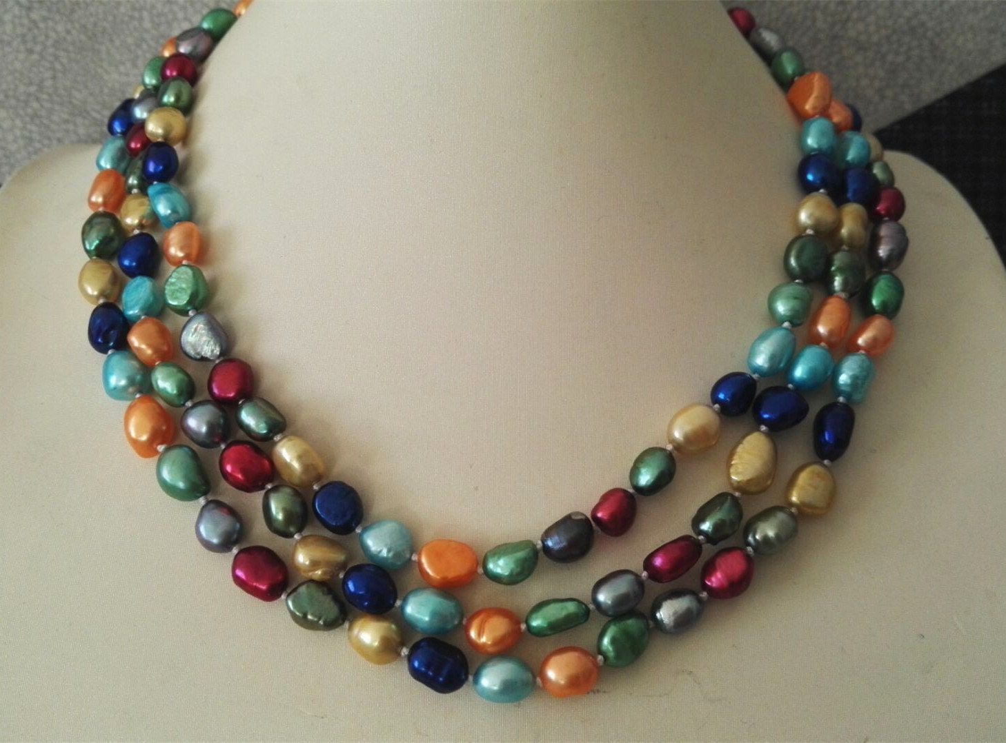 Pearl Necklace multi-color pearl necklace baroque pearl | Etsy