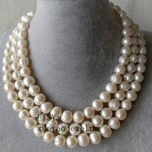 White Freshwater Pearl Necklace: Single Strand, 11-11.5mm