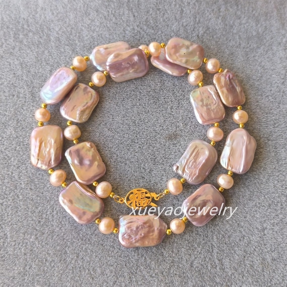 Original 7-8 Mm Rosa Akoya Kultivierte Perle Halskette