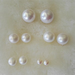 Cultured Freshwater Pearl Stud Earrings: 925 Sterling Silver