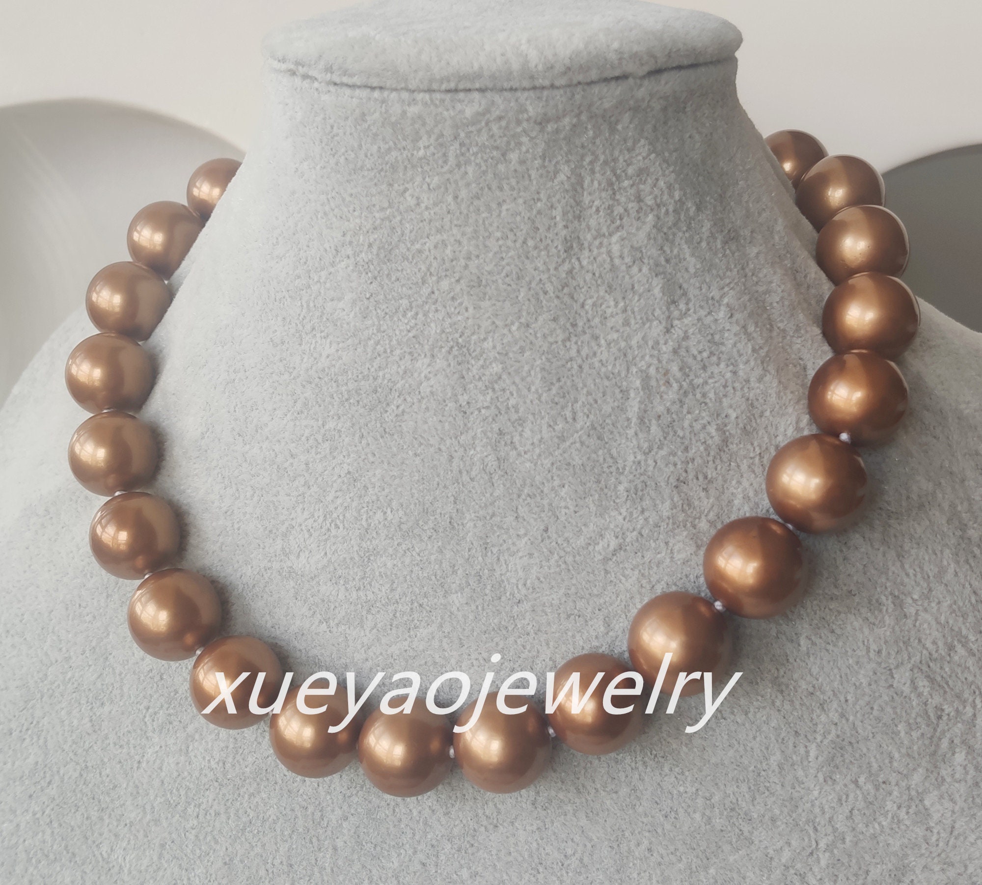 Brown Pearl Long Necklace - Etsy