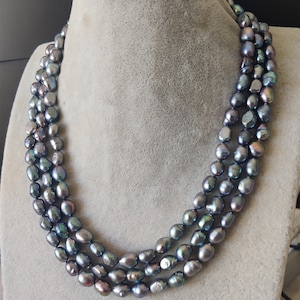 Prestige 3 Strand White Freshwater Pearl Necklace 8-9mm - Pearl Island