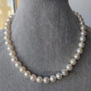 AAAA White Freshwater Pearl Necklace: Round Pearl Jewelry, 9.5-10mm