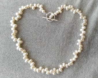 choker necklace, AAA 4-5 mm white freshwater pearl necklace