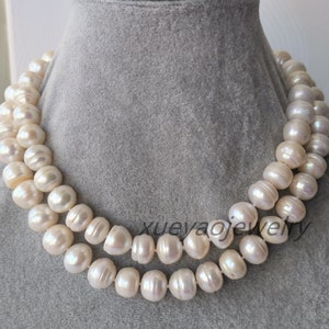 Long White Freshwater Baroque Pearl Necklace (32.5 inches)