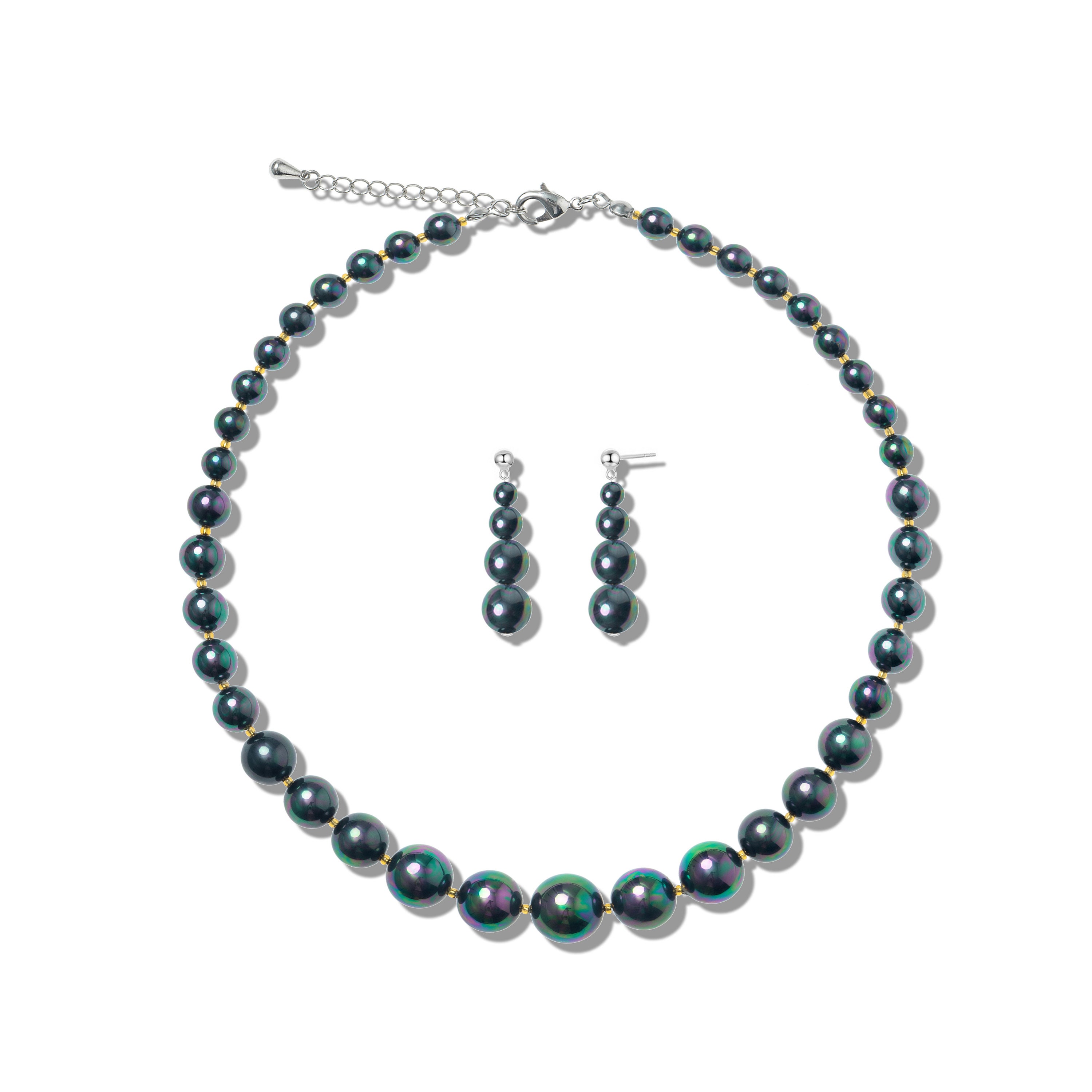 Jewelry Chains Pearl Necklaces Statementkette mit schwarzen Kugeln 