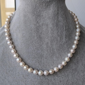 7-8 mm white freshwater pearl necklace,near round pearl necklace