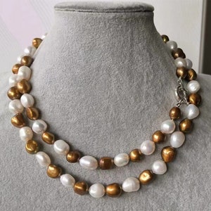 Baroque Freshwater Pearl Necklace: Mixed Color Pearl Jewelry