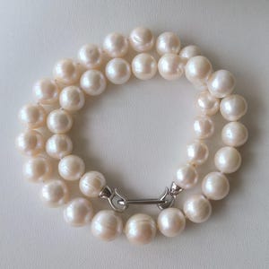 Freshwater Pearl Necklace, AA+ pearl necklace , genuine cultured big 10.3-12.2 mm white fresh water pearl necklace