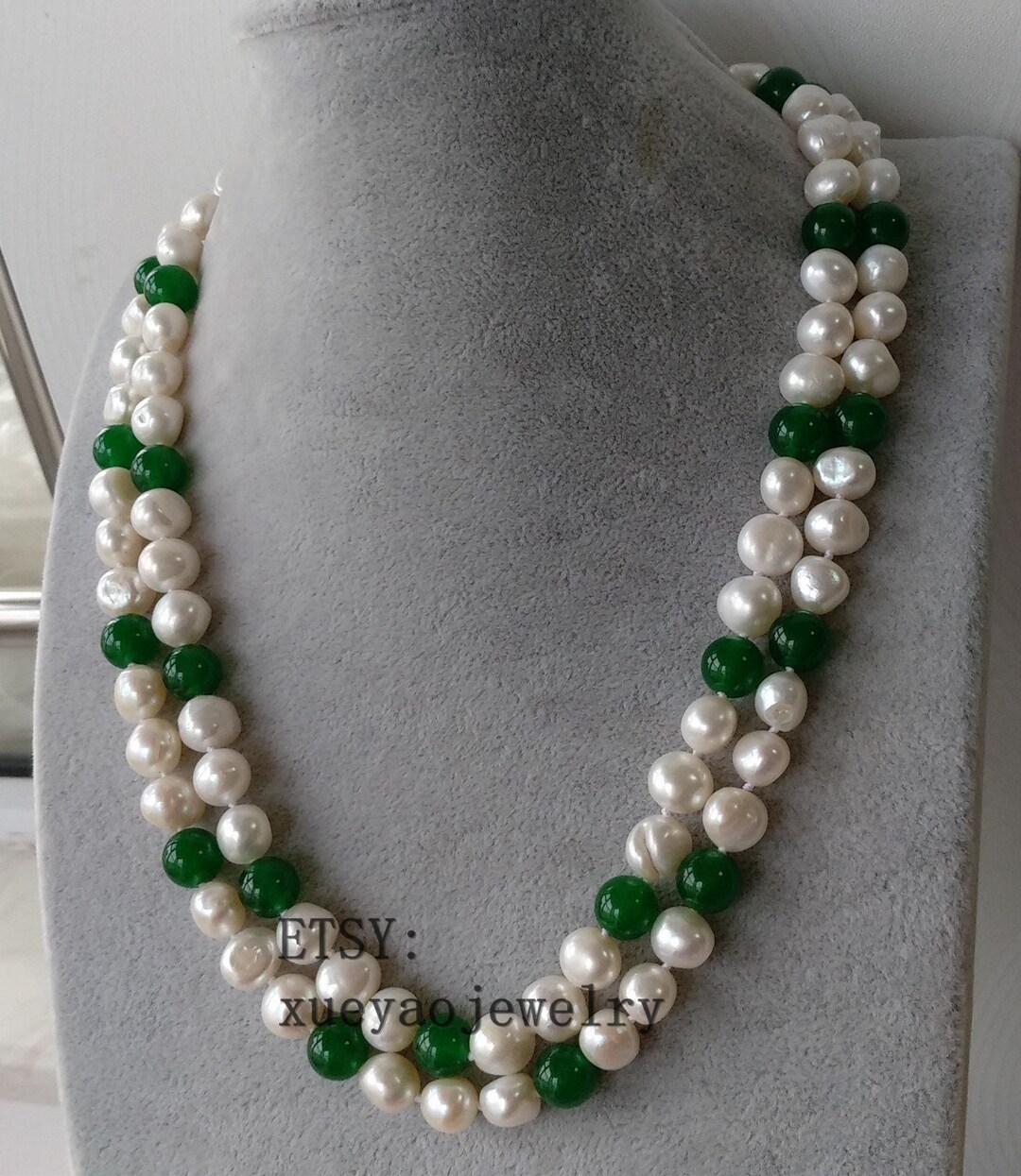 Freshwater Pearl Necklace Baroque Pearl Necklace Double - Etsy