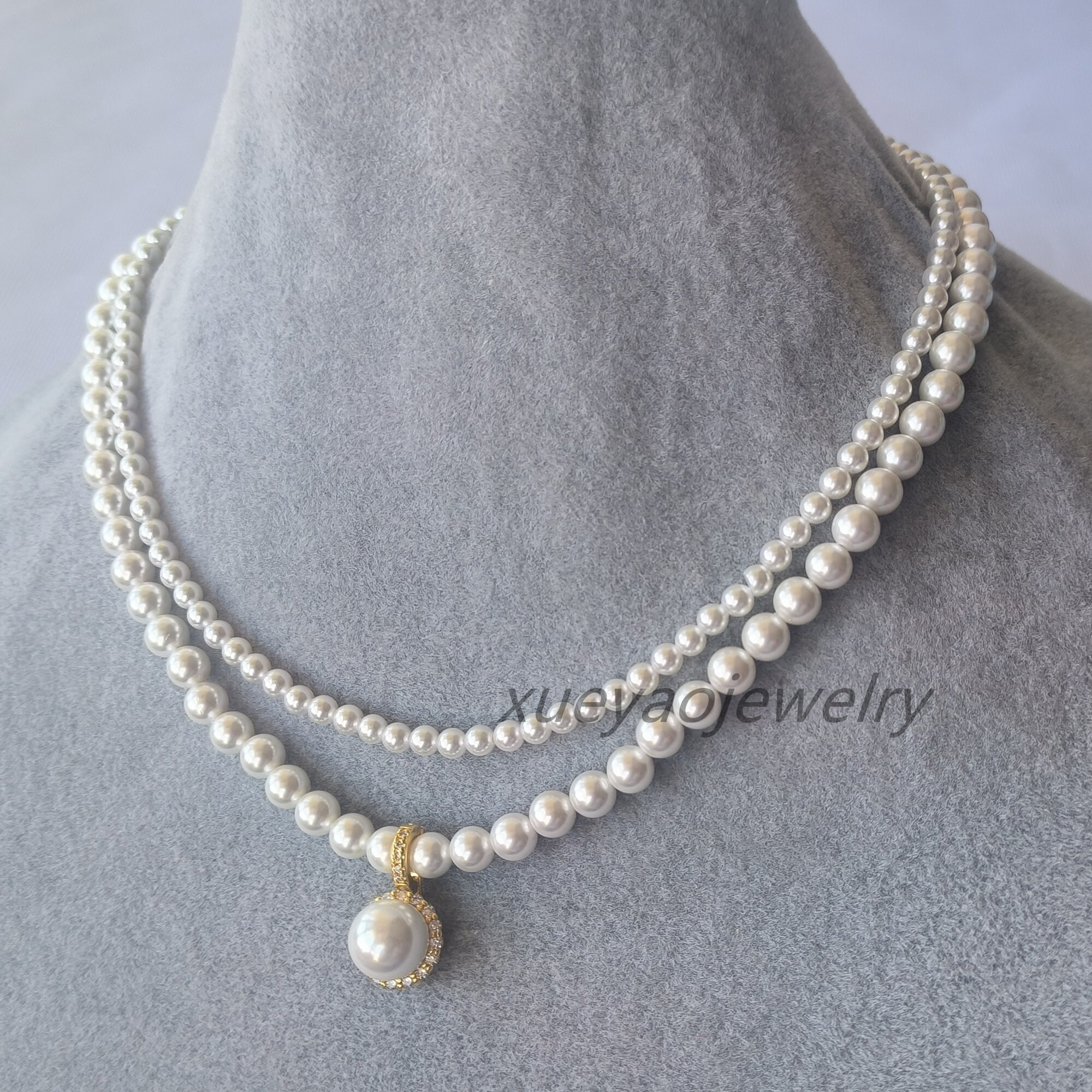 正規品・関税込み◆HEI◆ribbon string pearl necklace Pearl Necklace With Ribbon Tie. - Etsy