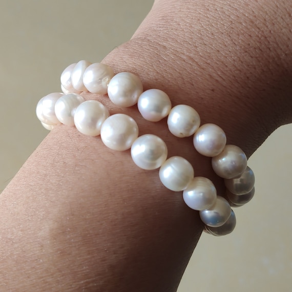 ブレスレット Oversized Pearl Elastic Bracelet #9908 Amazon.com: Cultured Freshwater Baroque Pearl Stretch
