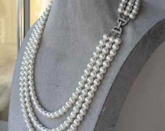 Collana Girocollo In Perle D'Acqua Dolce Naturali &ndash; Nere Barocche 8-9 Mm, 16&Prime;