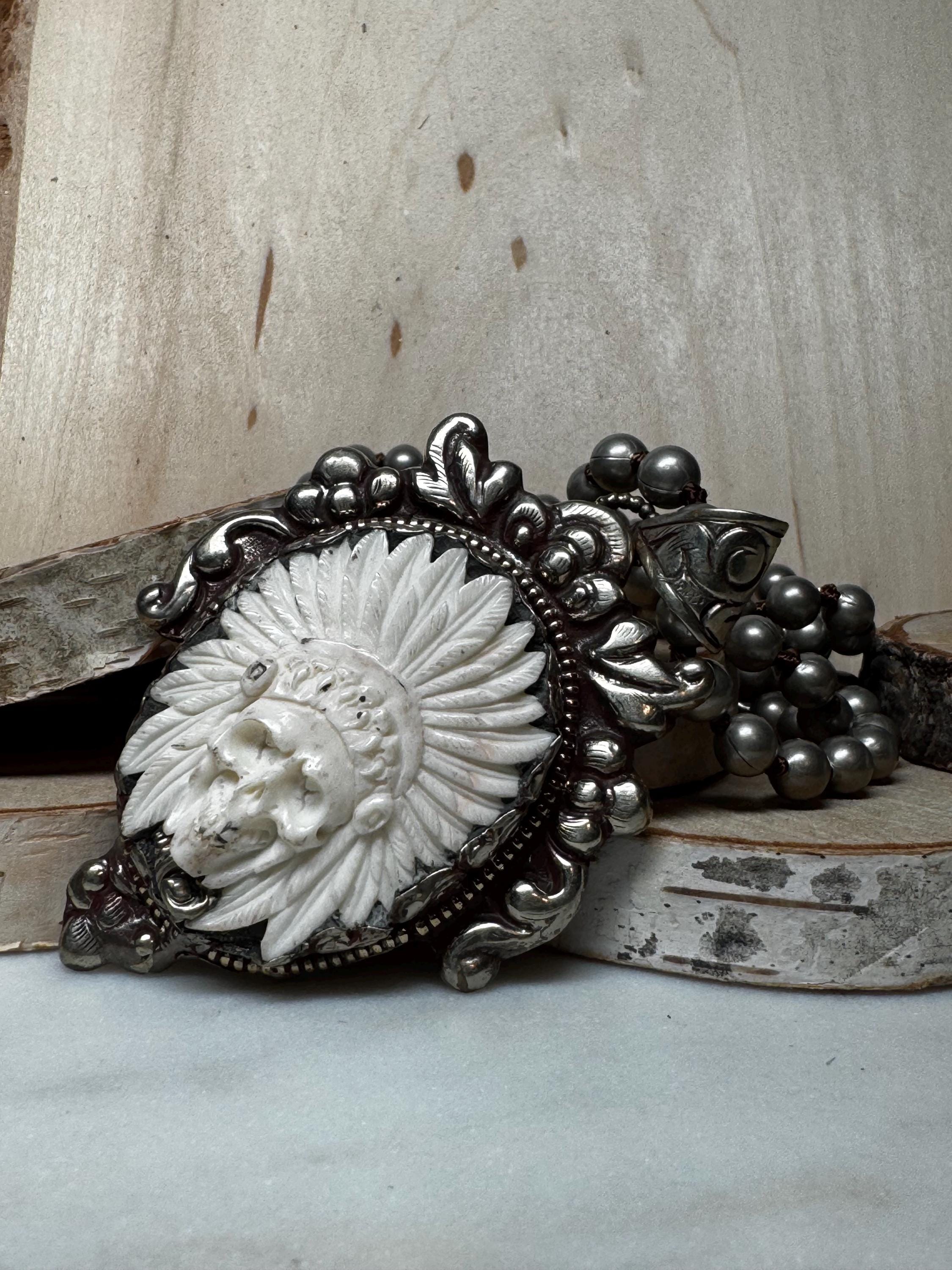 Indian Chief Skull Necklace - Etsy