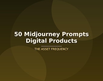 50 midjourney-prompts voor digitale producten: online winkel omslagkunstmockups visuals