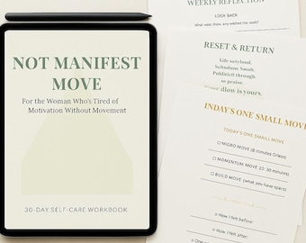 30 Day Self Care Workbook for Women | Guided Journal and Habit Tracker | Printable & Digital Planner