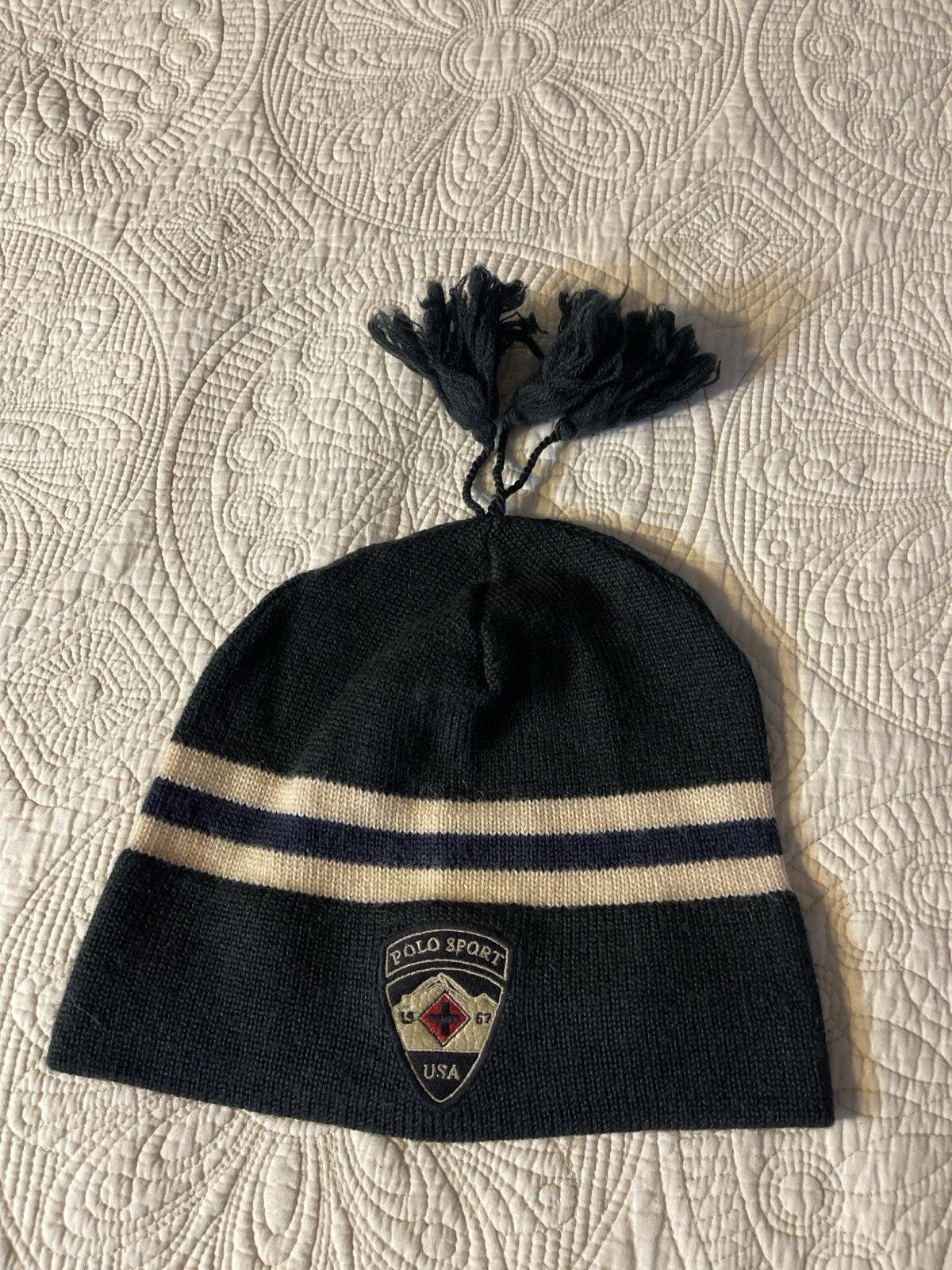 Vintage Polo Sport USA Knit Beanie Hat With Tassels – Ralph Lauren