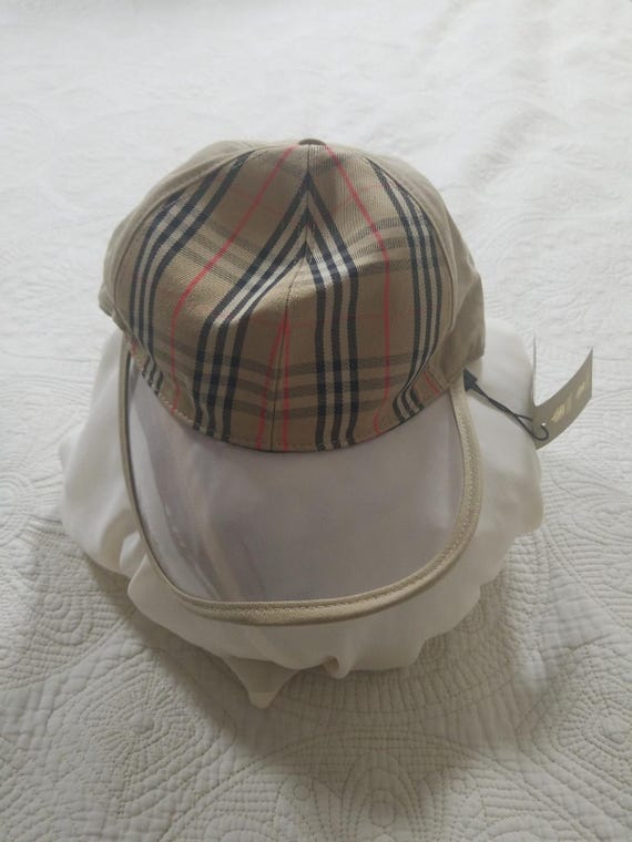 Burberry London Vintage Check Baseball Cap Hat Beige Plaid Tan Sz M Vintage Burberry Plaid Baseball Cap - Tan – Baseline main image 3