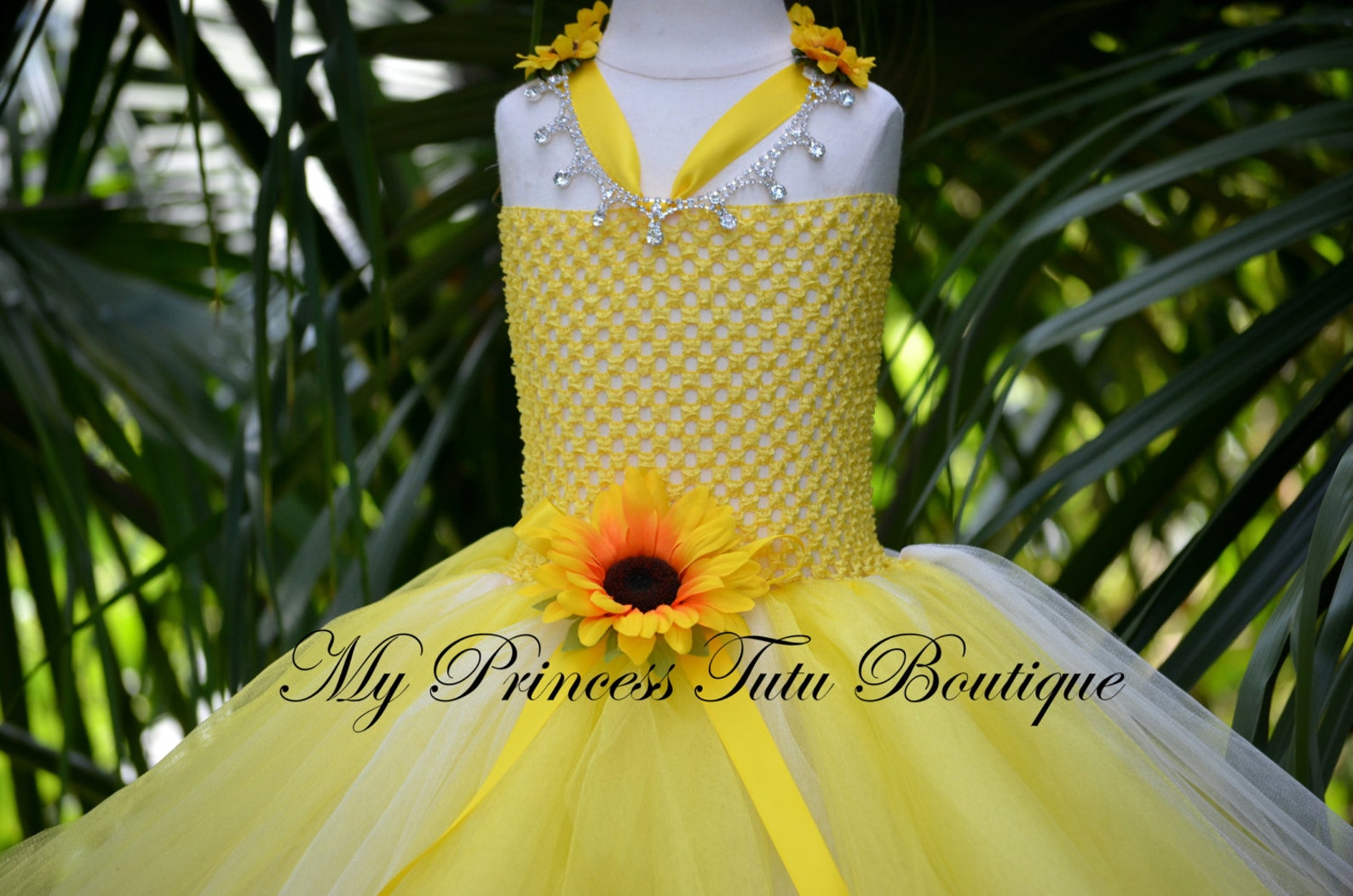 Sunflower Tutu Dress Yellow Tutu Dress Flower Girl Tutu Dress Etsy
