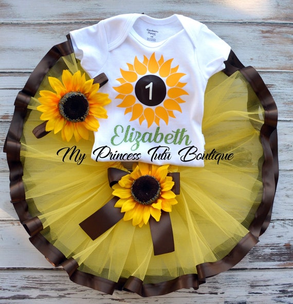 sunflower first birthday shirt