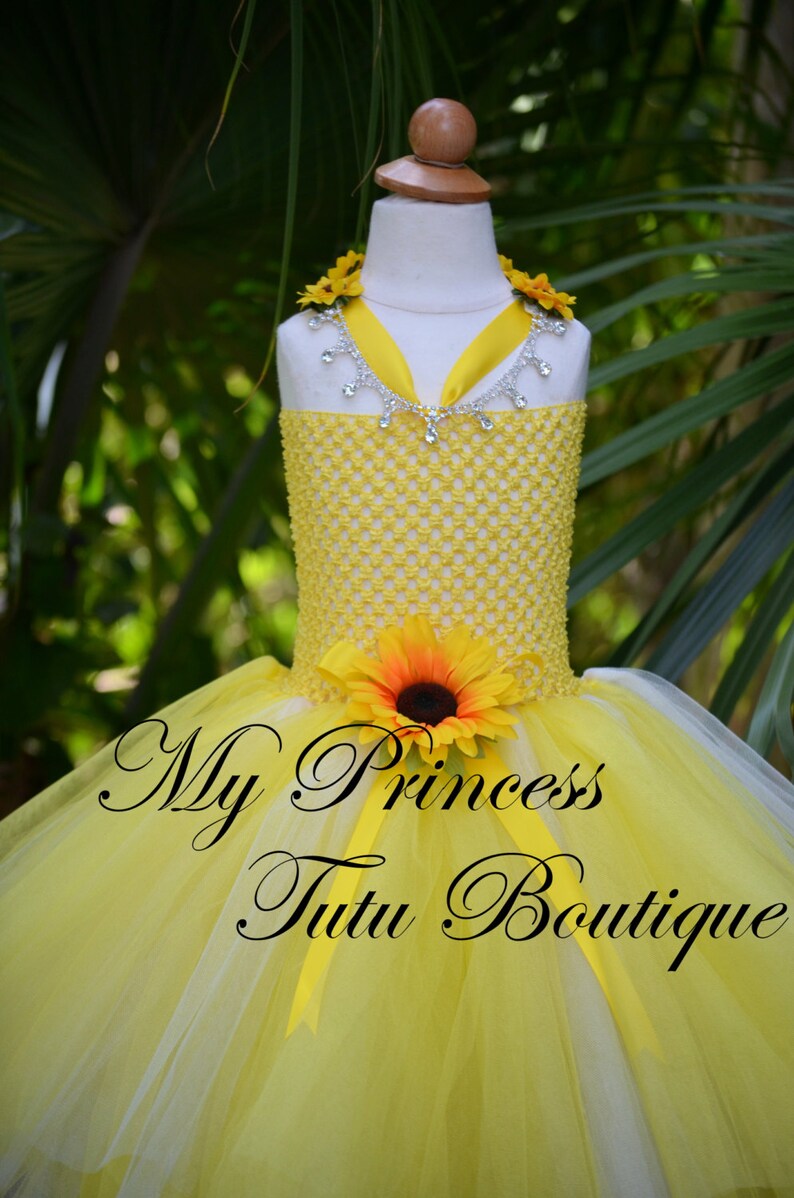 Sunflower Tutu Dress Yellow Tutu Dress Flower Girl Tutu Dress Etsy