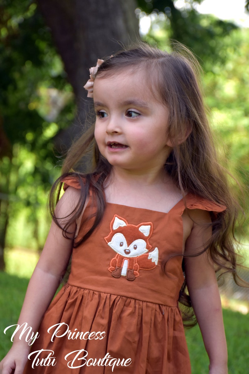 Fox Dress Fox Girls Dress Girls Fall Dress Baby Fox Dress Baby Etsy